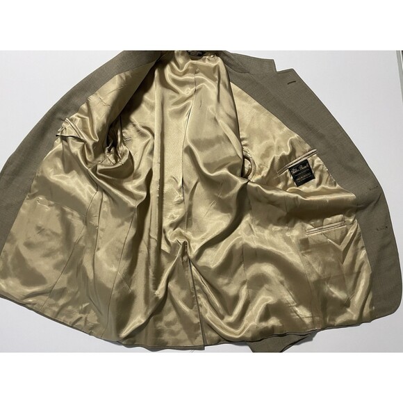 Vintage Palm Beach Men's Blazer Sport Coat Tan Brown Taupe 42R Brass‎ Buttons - Picture 9 of 12